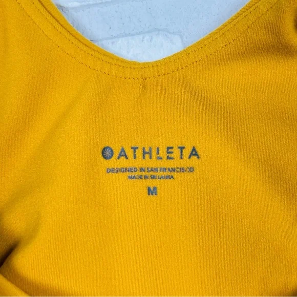 ATHLETA Conscious Crop Bra in Abyssinian Yellow Women's M Gym Yoga Athleisure - Picture 11 of 11